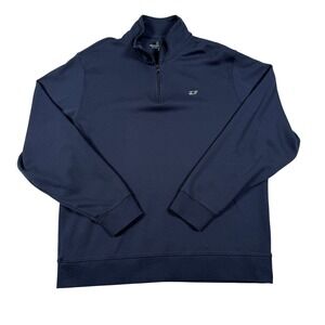 Vineyard Vines Mens Navy Blue 100% Pima Cotton Quarter Zip Pullover Sweater L